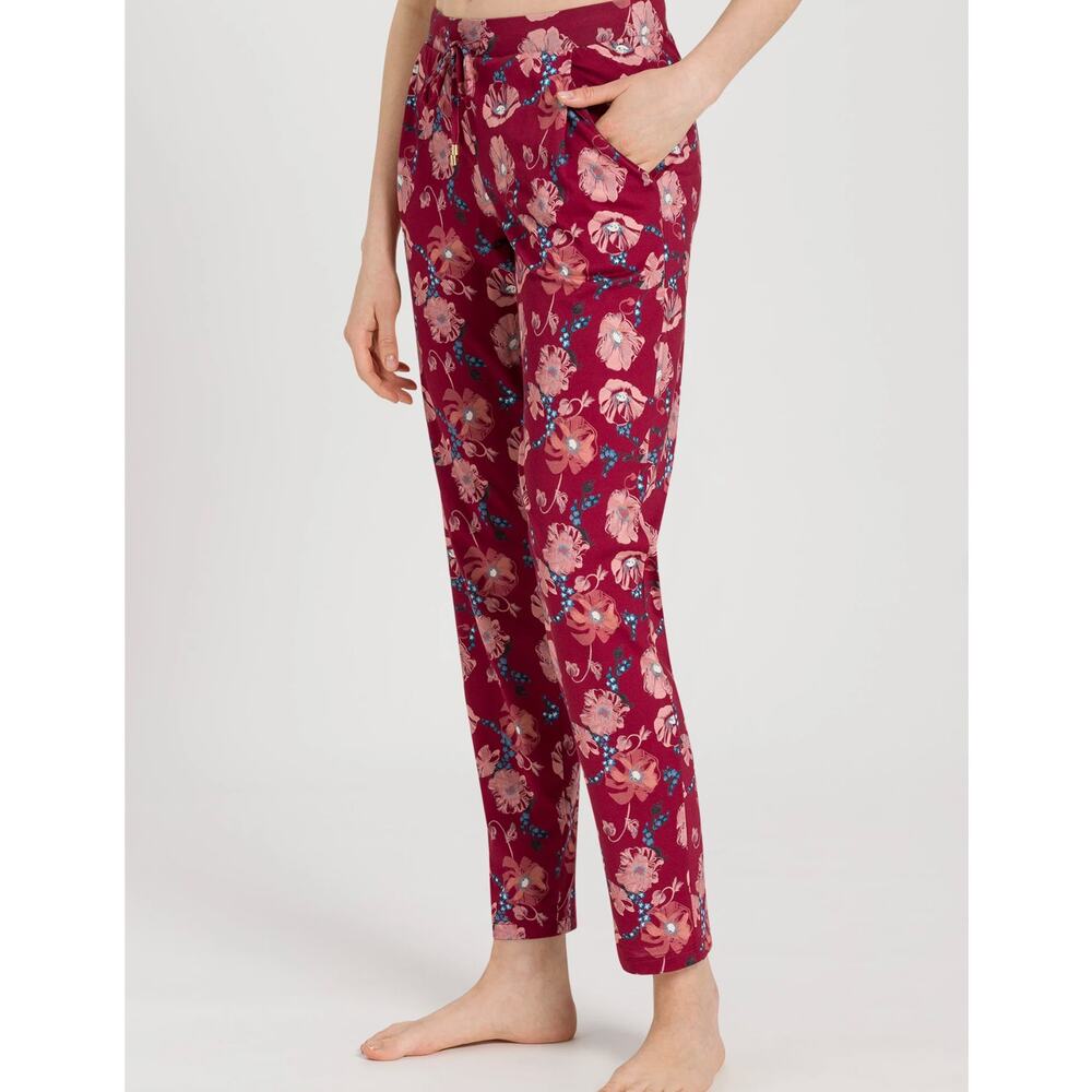 Hanro Cotton Blend Lounge Pants Floral Joy Print NEW SMALL Pajama Lounge Pull On